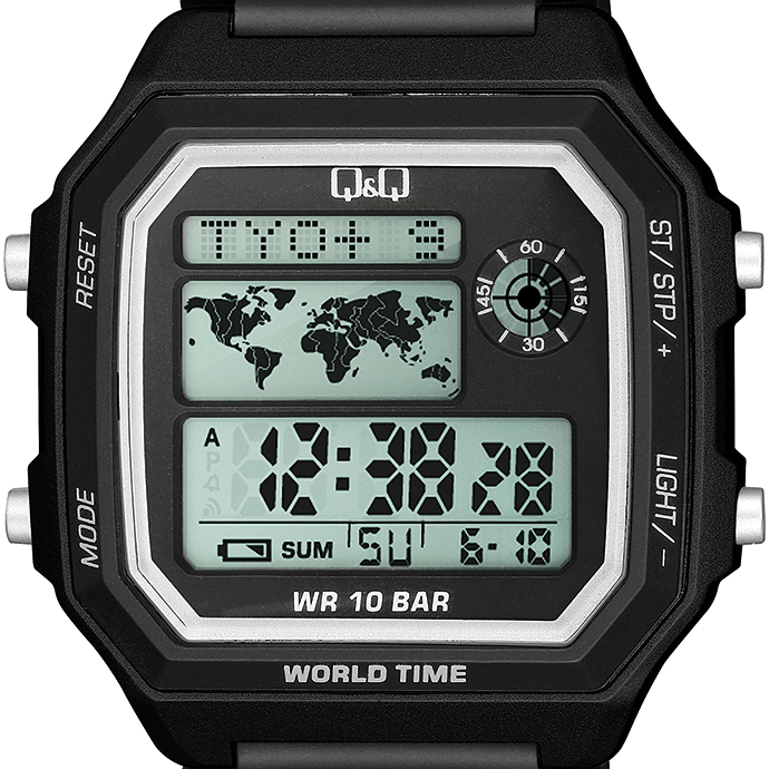 Мъжки дигитален часовник Q&Q World Time - M196J001Y