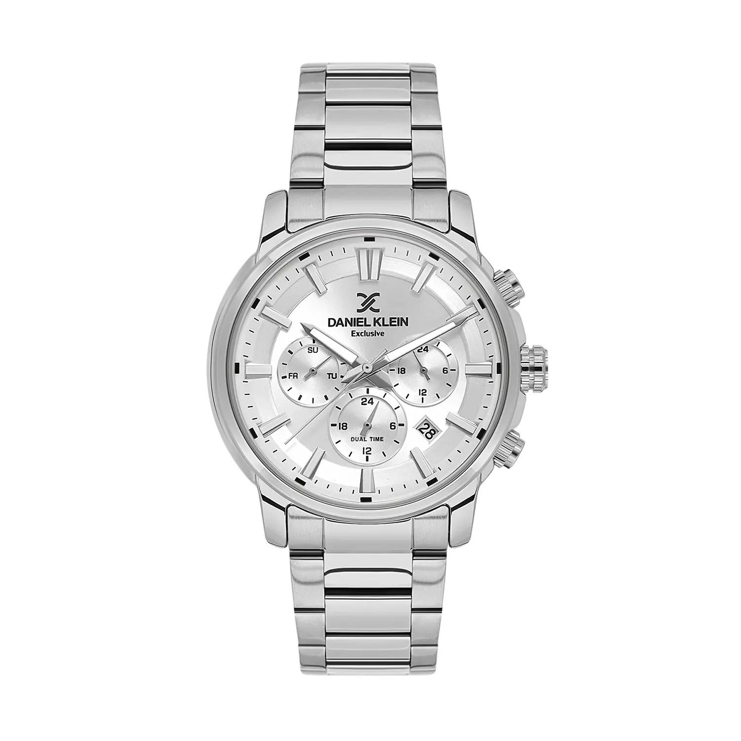 Daniel Klein Exclusive DK.6.14442-1 - Ceas barbatesc quartz argintiu