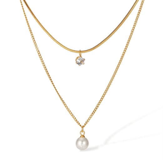 Lant Dublu Auriu Thia Jewelry S.Steel Dama