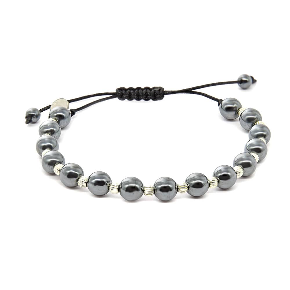 Bratara argint snur hematite Thia